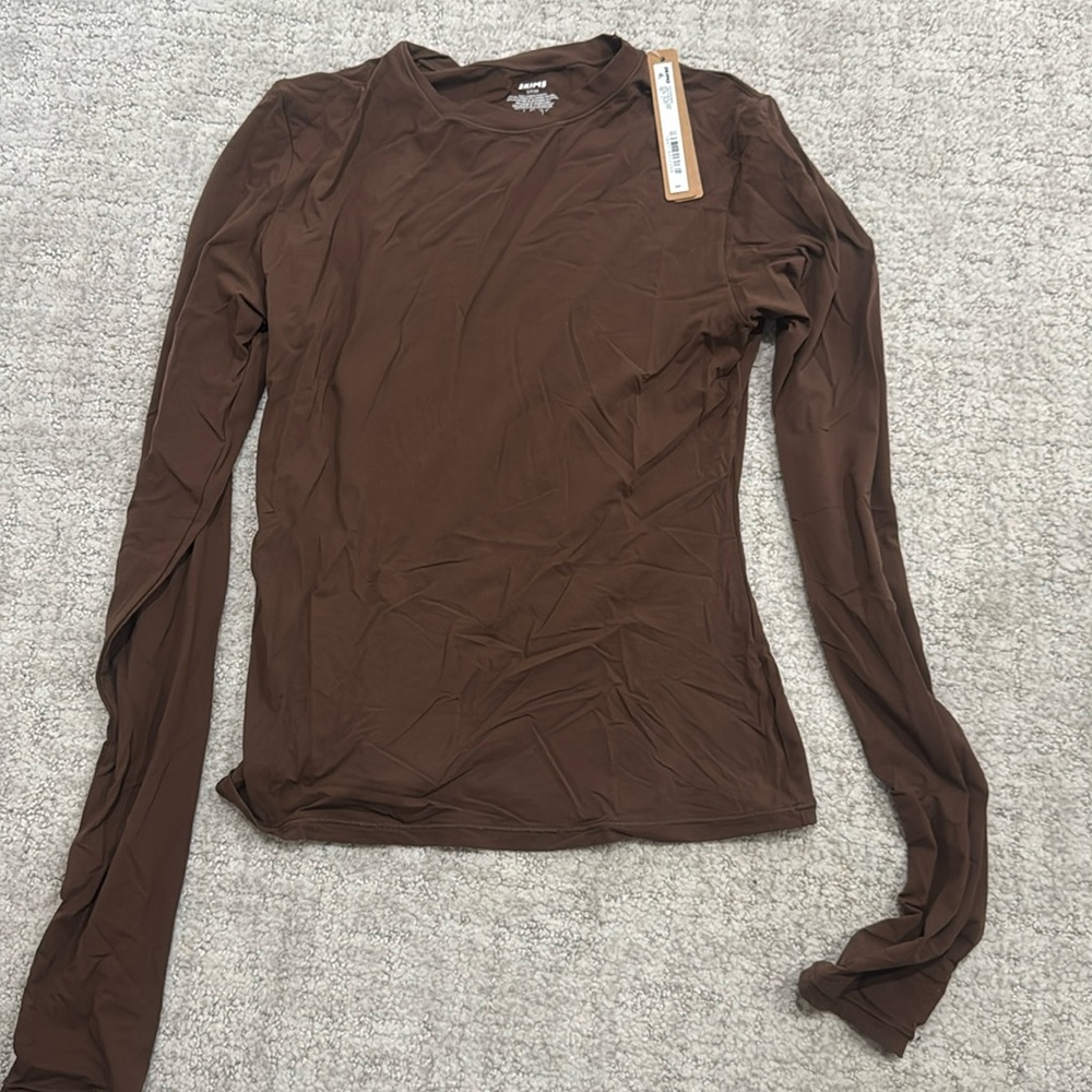 SKIMS brown Fits Everybody long sleeve shirt - NWT - size small
